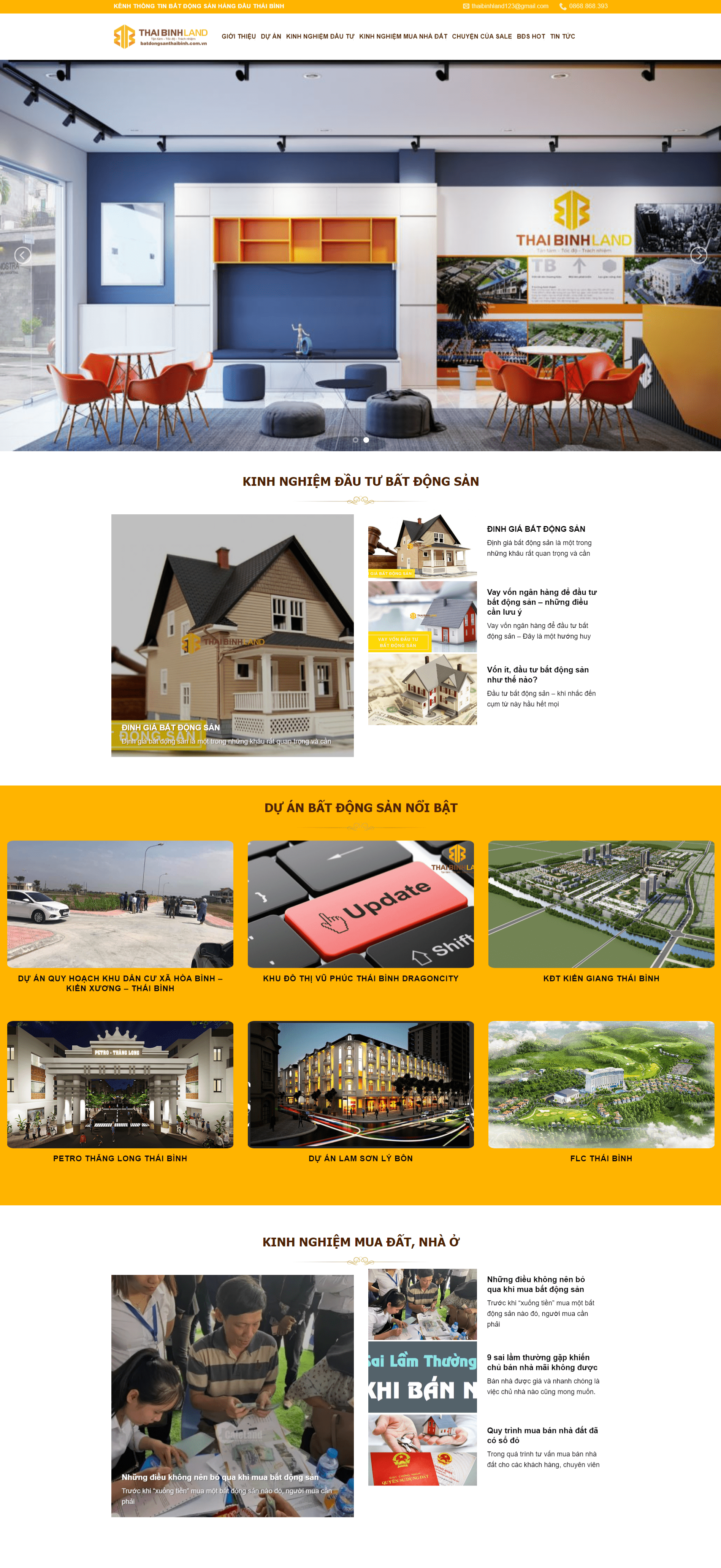 Tạo website thaibinhland.com.vn